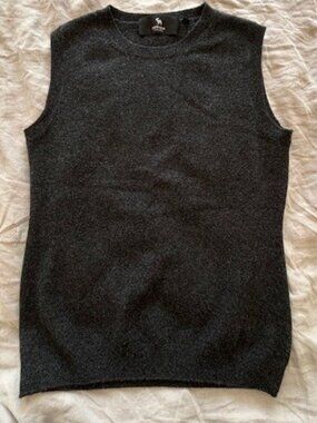 Black Goat Cashmere, charcoal sleeveless sweater, W size S